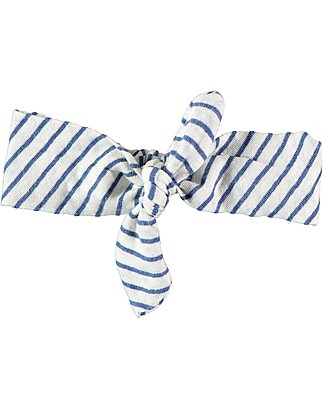 Bean's Barcelona Striped Headband Anchor - Blue - Linen Hair Accessories