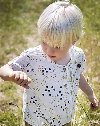 Bean's Barcelona T-Shirt a Pois Castagna - Grigio - Chiffon bio T-Shirt e Canotte