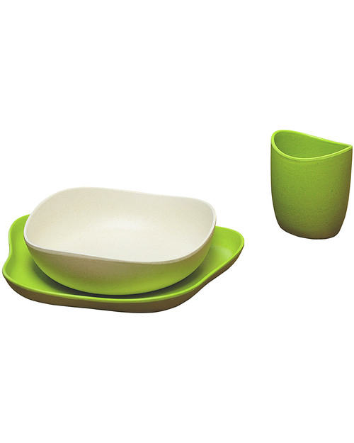 BecoThings Set Pappa Ecologico BecoFeeding - Verde (Completamente Biodegradabile! Set Pappa