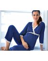 Belabumbum Dottie - Pigiama Premaman e Allattamento - Blu a Pois - 100% Cotone Pima Pigiami