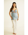 Belabumbum Plume Pigiama Premaman e Allattamento - Top & Pantalone - 100 % Cotone Pima Pigiami