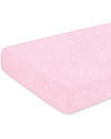 Bemini Coprimaterasso Estensibile 60x120 cm - Little Star Rosa - 100% cotone Lenzuola e Federe