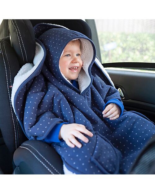 Bemini Morbido Poncho da Viaggio - Tetra Jersey - Blu Navy Giacche