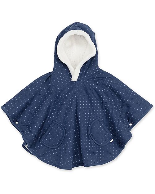 Bemini Morbido Poncho da Viaggio - Tetra Jersey - Blu Navy Giacche