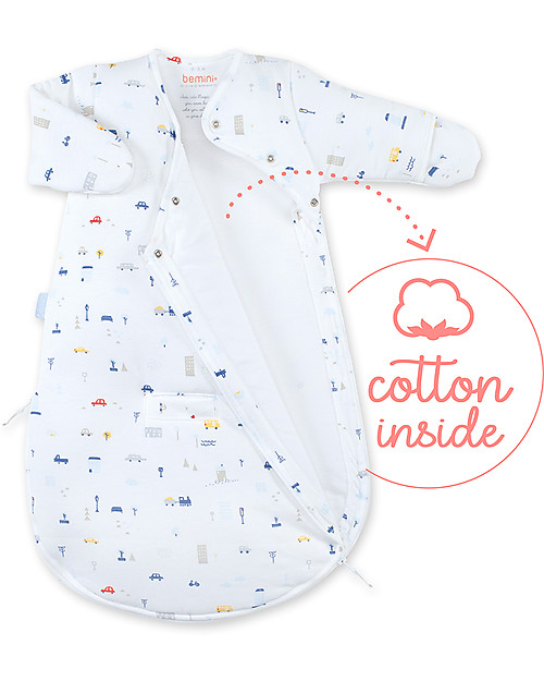 Bemini Sacco Nanna Invernale - MAGIC BAG® Pady Jersey con Maniche - 0-3 mesi - Cars - 3 TOG Sacchi Nanna