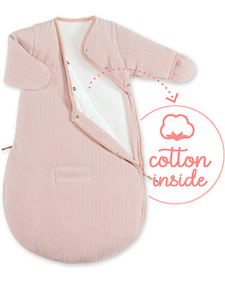 Bemini Sacco Nanna MAGIC BAG® Pady Velvet con Maniche 0-3 mesi, Old Pink - 3 TOG Sacchi Nanna Pesanti