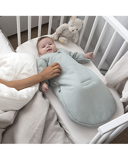 Bemini Sacco Nanna MAGIC - TOG 2.5 - 1- 4m - Pady waffle - Grigio Mèlange in Jersey Bio Sacchi Nanna