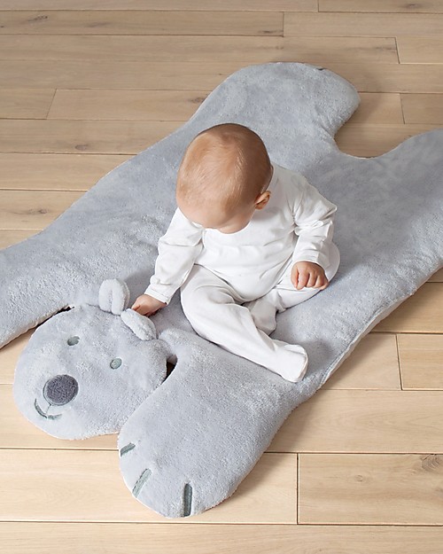 Bemini Tappeto Gioco Orso 75x110 cm, Baloo Plum - Grigio Tappeti Gioco