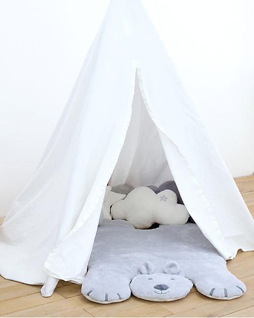 Bemini Tappeto Gioco Orso 75x110 cm, Baloo Plum - Grigio Tappeti Gioco