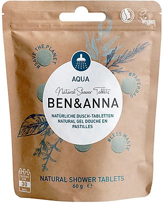 Ben & Anna Bagnoschiuma in Compresse - Aqua - 60 gr - (24 Compresse) Bagno Doccia Shampoo