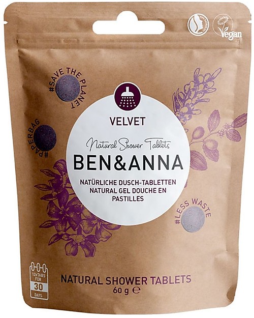Ben & Anna Bagnoschiuma in Compresse - Velvet - 60 gr - (24 Compresse) Bagno Doccia Shampoo