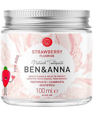 Ben & Anna OUTLET - Pasta Dentifricia Denti Sensibili per Bambini - Fragola - 100 ml - Pezzo di Showroom Dentifrici