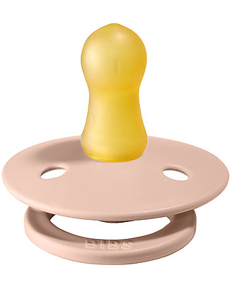 Bibs Ciuccio Bibs Colour - Rosa Cipria - Tettarella in Gomma Naturale - Made in Denmark - con Mascherina Rotonda e Leggera - Senza BPA, PVC e Ftalati Ciucci