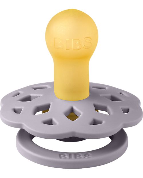 BIBS Ciuccio Boheme - Tettarella Ciliegia in Gomma Naturale - Fossil Grey e Mauve - Senza PBA, PVC e Flatati Ciucci