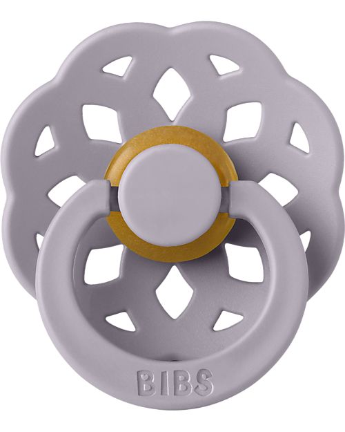 BIBS Ciuccio Boheme - Tettarella Ciliegia in Gomma Naturale - Fossil Grey e Mauve - Senza PBA, PVC e Flatati Ciucci