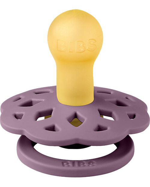 BIBS Ciuccio Boheme - Tettarella Ciliegia in Gomma Naturale - Fossil Grey e Mauve - Senza PBA, PVC e Flatati Ciucci