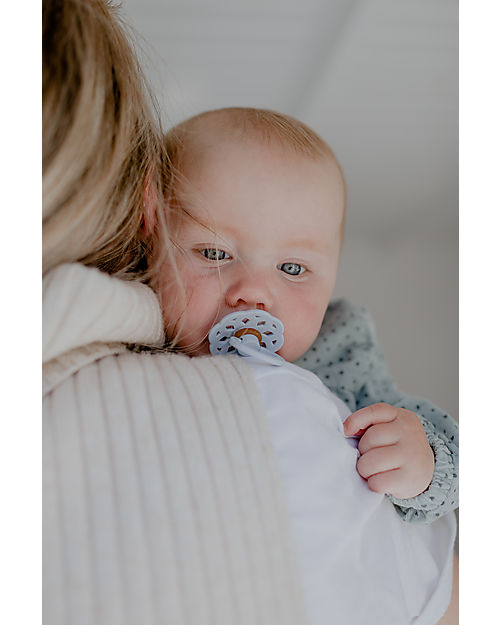 BIBS Ciuccio Boheme - Tettarella Ciliegia in Gomma Naturale - Khaki e Dusty Blue - Senza PBA, PVC e Flatati Ciucci