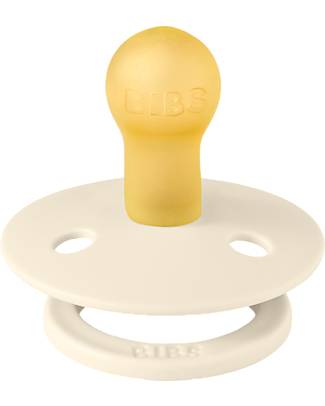 BIBS Ciuccio Colour - Avorio - Tettarella in Gomma Naturale - Made in Denmark - con Mascherina Rotonda e Leggera - Senza BPA, PVC e Ftalati Ciucci