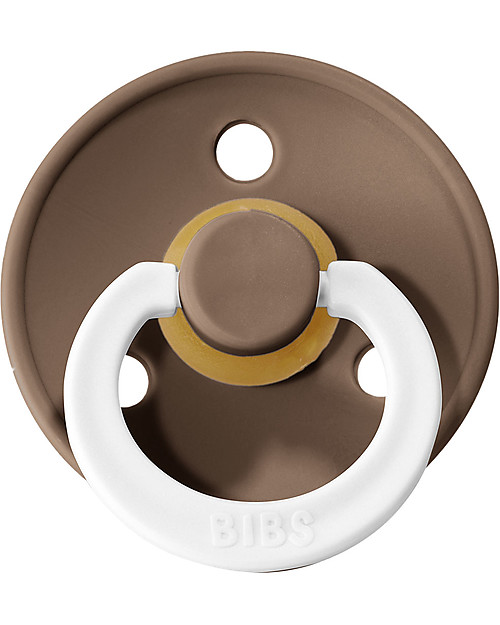 BIBS Ciuccio Colour Glow - Tettarella Ciliegia in Gomma Naturale - Singolo - Nocciola - Senza PBA, PVC e Ftalati Ciucci