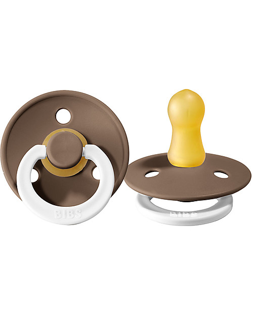 BIBS Ciuccio Colour Glow - Tettarella Ciliegia in Gomma Naturale - Singolo - Nocciola - Senza PBA, PVC e Ftalati Ciucci