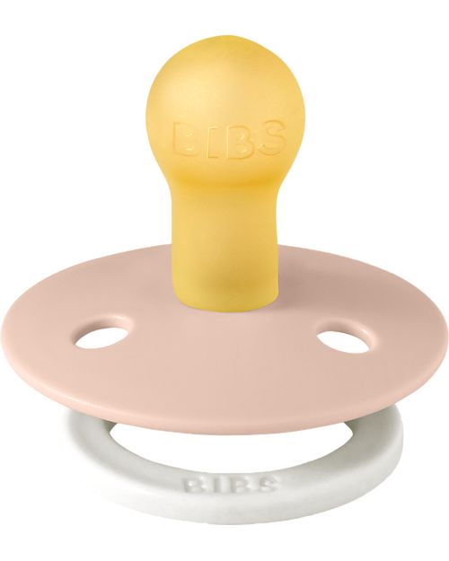 BIBS Ciuccio Colour Glow - Tettarella Ciliegia in Gomma Naturale - Singolo - Rosa Cipria - Senza PBA, PVC e Ftalati Ciucci