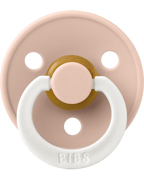 BIBS Ciuccio Colour Glow - Tettarella Ciliegia in Gomma Naturale - Singolo - Rosa Cipria - Senza PBA, PVC e Ftalati Ciucci