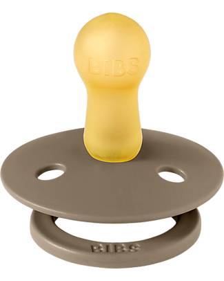 BIBS Ciuccio Colour - Nocciola - Tettarella in Gomma Naturale - Made in Denmark - con Mascherina Rotonda e Leggera - Senza BPA, PVC e Ftalati Ciucci