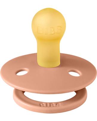 BIBS Ciuccio Colour - Pesca - Tettarella in Gomma Naturale - Made in Denmark - con Mascherina Rotonda e Leggera - Senza BPA, PVC e Ftalati Ciucci