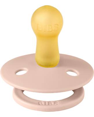 BIBS Ciuccio Colour - Rosa Cipria - Tettarella in Gomma Naturale - Made in Denmark - con Mascherina Rotonda e Leggera - Senza BPA, PVC e Ftalati Ciucci