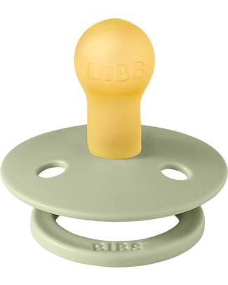 BIBS Ciuccio Colour - Salvia - Tettarella in Gomma Naturale - Made in Denmark - con Mascherina Rotonda e Leggera - Senza BPA, PVC e Ftalati Ciucci