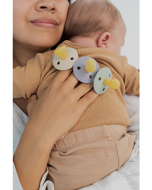 BIBS Ciuccio Colour - Tettarella Anatomica in Gomma Naturale - Vaniglia e Cloud - Senza PBA, PVC e Flatati Ciucci