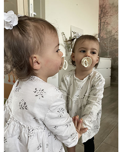 BIBS Ciuccio Colour - Tettarella Ciliegia in Gomma Naturale - Avorio e Rosa Cipria - Senza PBA, PVC e Flatati Ciucci