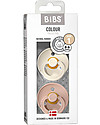 BIBS Ciuccio Colour - Tettarella Ciliegia in Gomma Naturale - Avorio e Rosa Cipria - Senza PBA, PVC e Flatati Ciucci