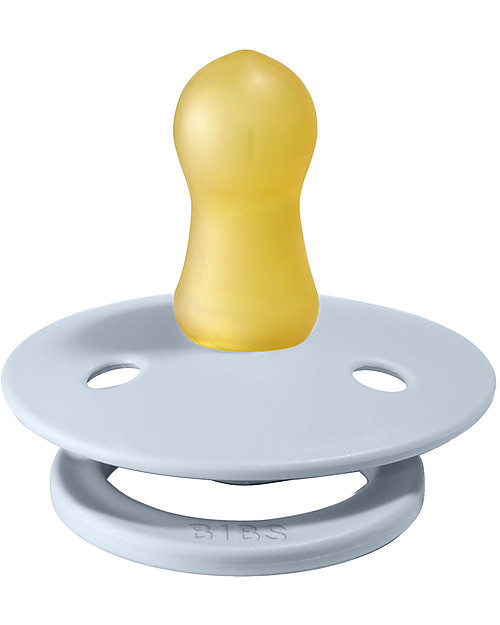 BIBS Ciuccio Colour - Tettarella Ciliegia in Gomma Naturale - Baby Blue e Baby Blue - Senza PBA, PVC e Flatati Ciucci