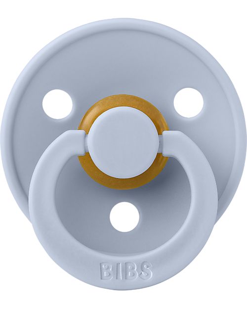 BIBS Ciuccio Colour - Tettarella Ciliegia in Gomma Naturale - Singolo - Dusty Blue - Senza PBA, PVC e Ftalati Ciucci