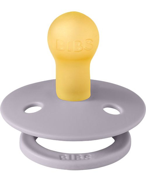 BIBS Ciuccio Colour - Tettarella Ciliegia in Gomma Naturale - Singolo - Fossil Grey - Senza PBA, PVC e Ftalati Ciucci