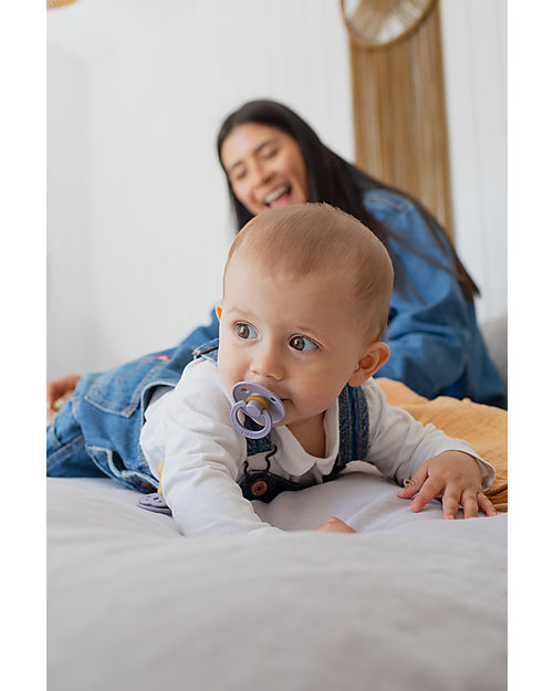 BIBS Ciuccio Colour - Tettarella Ciliegia in Gomma Naturale - Singolo - Fossil Grey - Senza PBA, PVC e Ftalati Ciucci