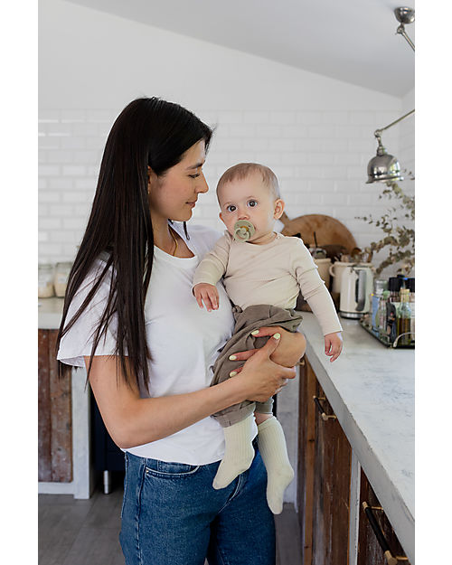 BIBS Ciuccio Colour - Tettarella Ciliegia in Gomma Naturale - Singolo - Khaki - Senza PBA, PVC e Ftalati Ciucci