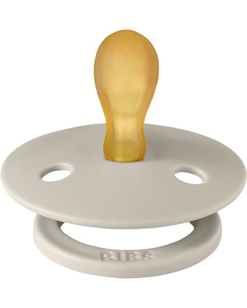 BIBS Ciuccio Colour - Tettarella Simmetrica in Gomma Naturale - Sabbia e Iron - Senza PBA, PVC e Flatati Ciucci
