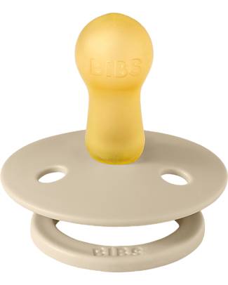 BIBS Ciuccio Colour - Vaniglia - Tettarella in Gomma Naturale - Made in Denmark - con Mascherina Rotonda e Leggera - Senza BPA, PVC e Ftalati Ciucci