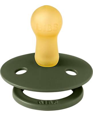BIBS Ciuccio Colour - Verde Bosco - Tettarella in Gomma Naturale - Made in Denmark - con Mascherina Rotonda e Leggera - Senza BPA, PVC e Ftalati Ciucci