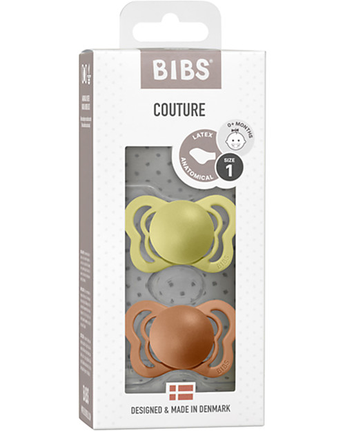 BIBS Ciuccio Couture - Tettarella Anatomica in Gomma Naturale - Meadow  e Earth - Senza PBA, PVC e Flatati Ciucci