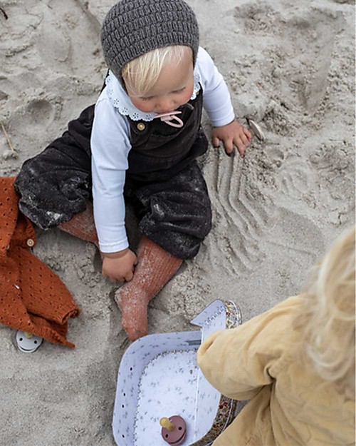 BIBS Ciuccio De Lux - Tettarella Ciliegia in Gomma Naturale - Woodchuck e Rosa Cipria - Senza PBA, PVC e Flatati Ciucci