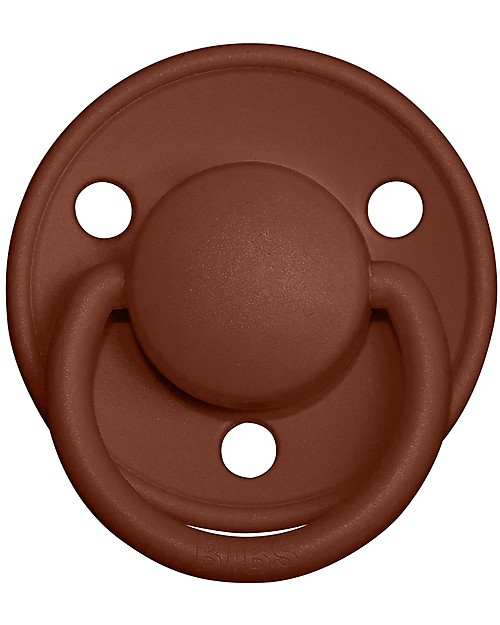 BIBS Ciuccio De Lux - Tettarella Ciliegia in Gomma Naturale - Woodchuck e Rosa Cipria - Senza PBA, PVC e Flatati Ciucci