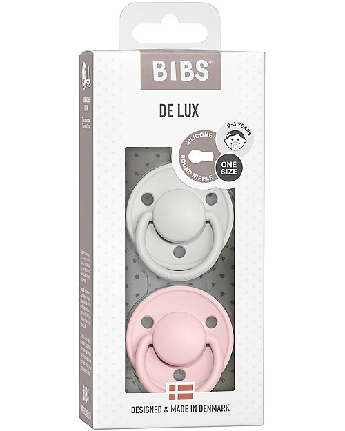 BIBS Ciuccio De Lux - Tettarella Ciliegia in Silicone - Haze  e Rosa - Senza PBA, PVC e Flatati Ciucci