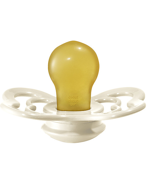 BIBS Ciuccio Supreme - Tettarella Simmetrica in Gomma Naturale - Avorio e Baby Pink  - Senza PBA, PVC e Flatati Ciucci