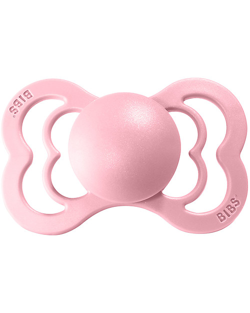 BIBS Ciuccio Supreme - Tettarella Simmetrica in Gomma Naturale - Avorio e Baby Pink  - Senza PBA, PVC e Flatati Ciucci