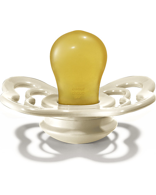 BIBS Ciuccio Supreme - Tettarella Simmetrica in Gomma Naturale - Avorio e Rosa Cipria - Senza PBA, PVC e Flatati Ciucci