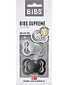 BIBS Ciuccio Supreme - Tettarella Simmetrica in Gomma Naturale - Cloud e Nero - Senza PBA, PVC e Flatati Ciucci