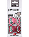 BIBS Ciuccio Supreme - Tettarella Simmetrica in Gomma Naturale - Corallo e Ruby - Senza PBA, PVC e Flatati Ciucci